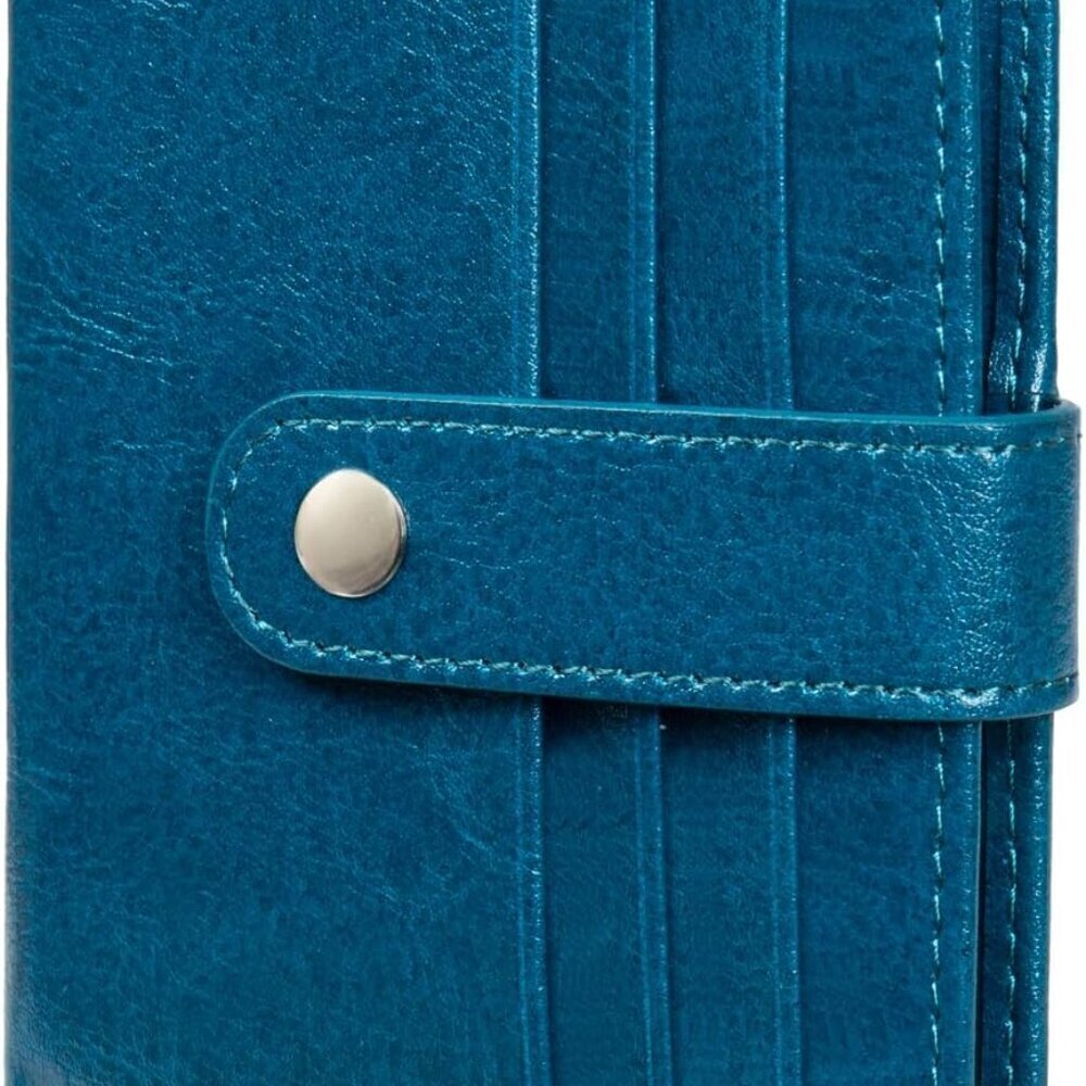 Women's Slim Leather RFID Blocking Wallet with Coin Pocket Minimalist Small